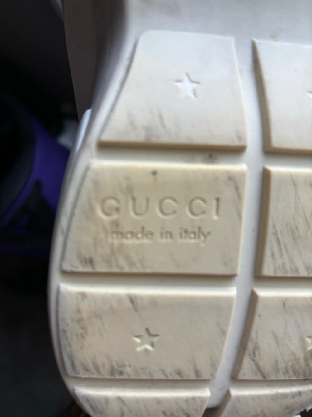 Gucci Men’s Cream Leather Chunky Sneakers